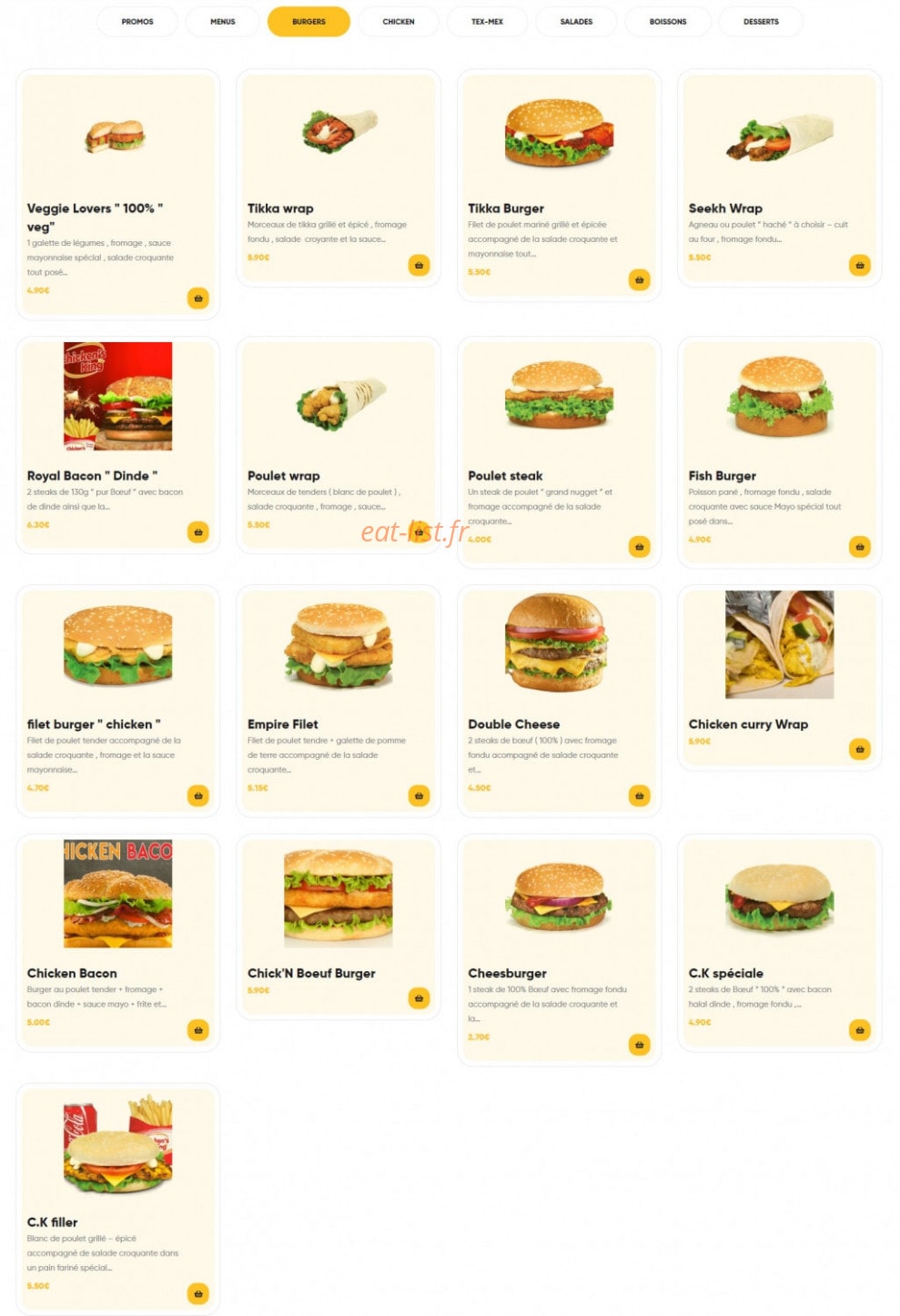 Chicken's King — carte page 4
