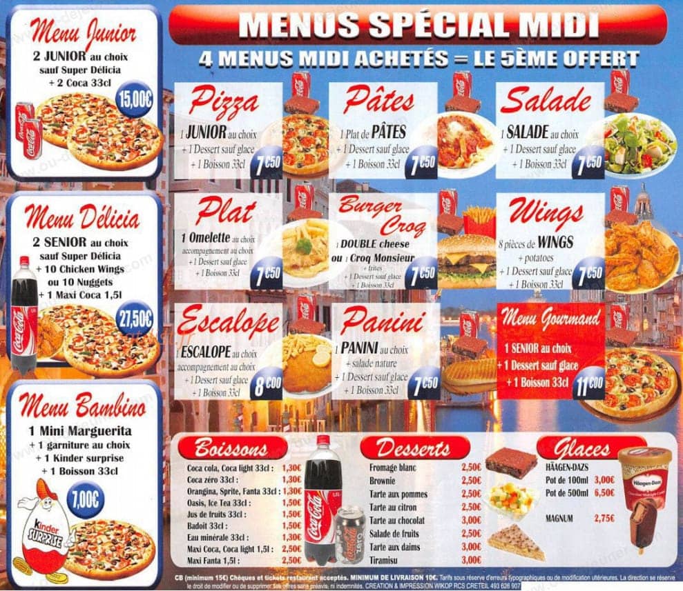Delicia pizza — carte page 4
