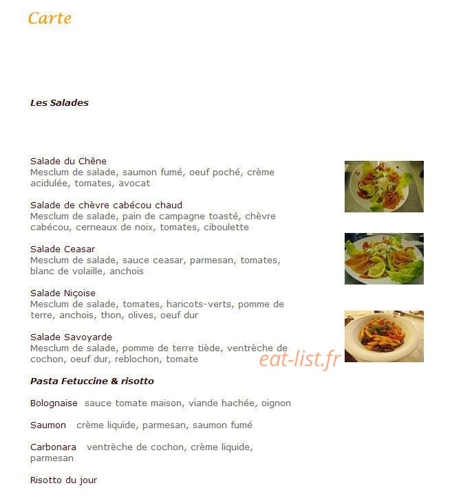 Le Chêne — carte page 2