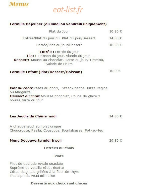 Le Chêne — carte page 8