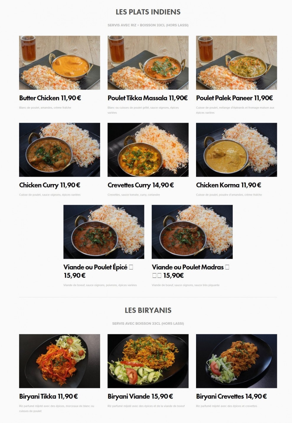 Le Cuistot — carte page 1