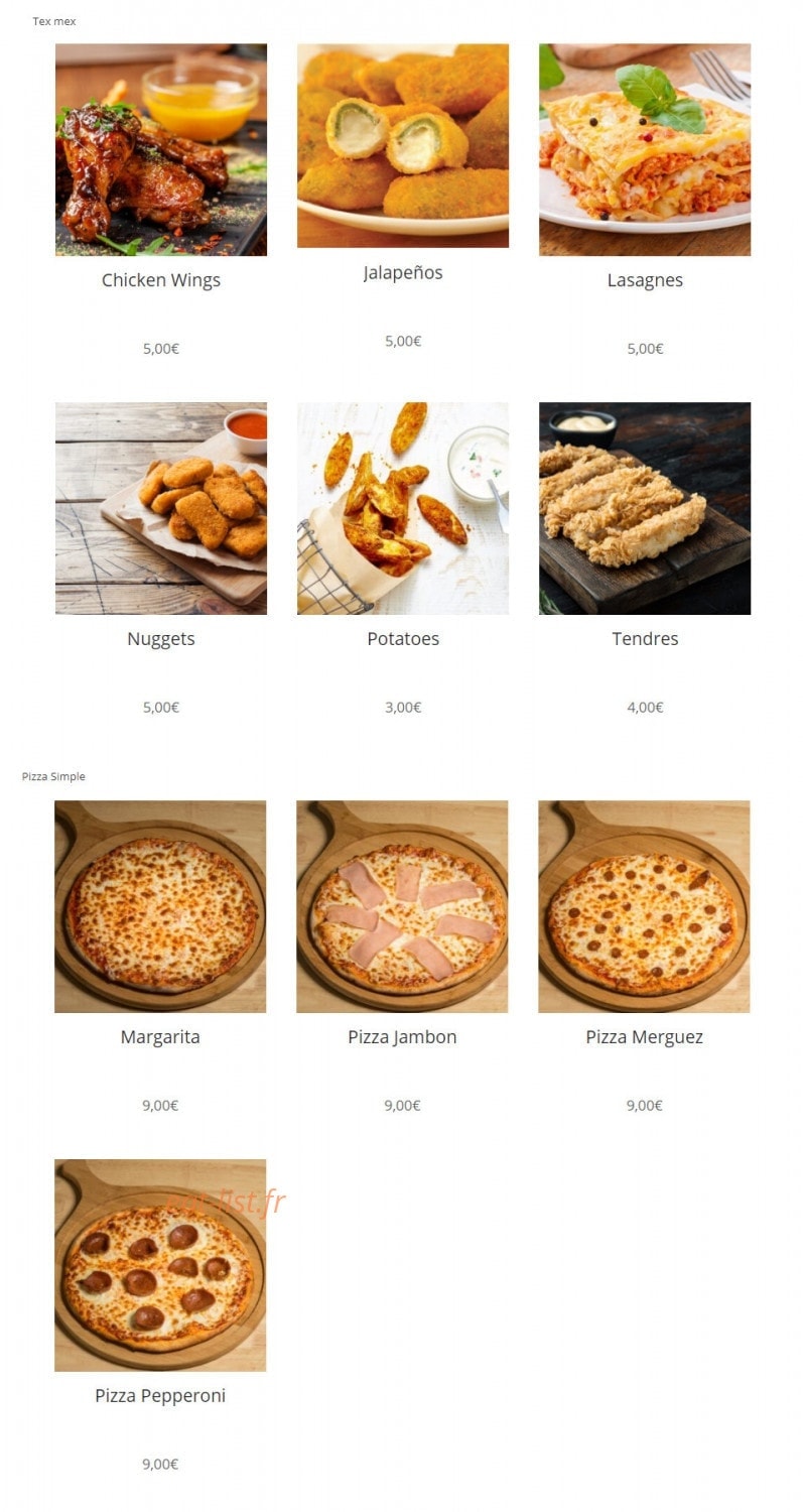 Pretty Pizza — carte page 1