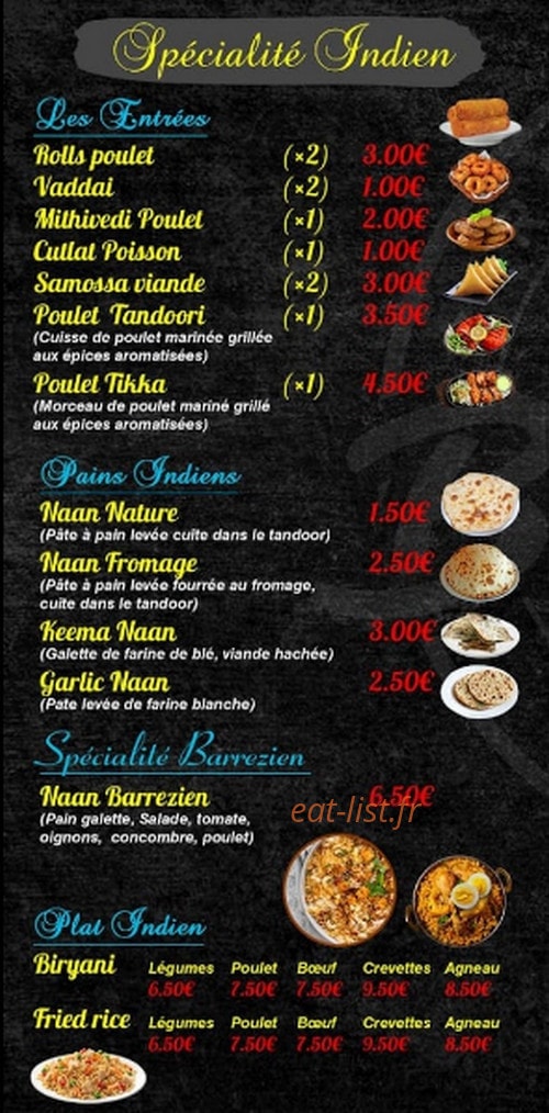 Restaurant Indien — carte page 3