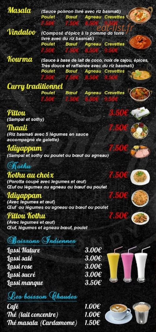 Restaurant Indien — carte page 4
