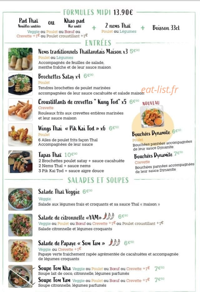 Very Pad Thaï — carte page 2