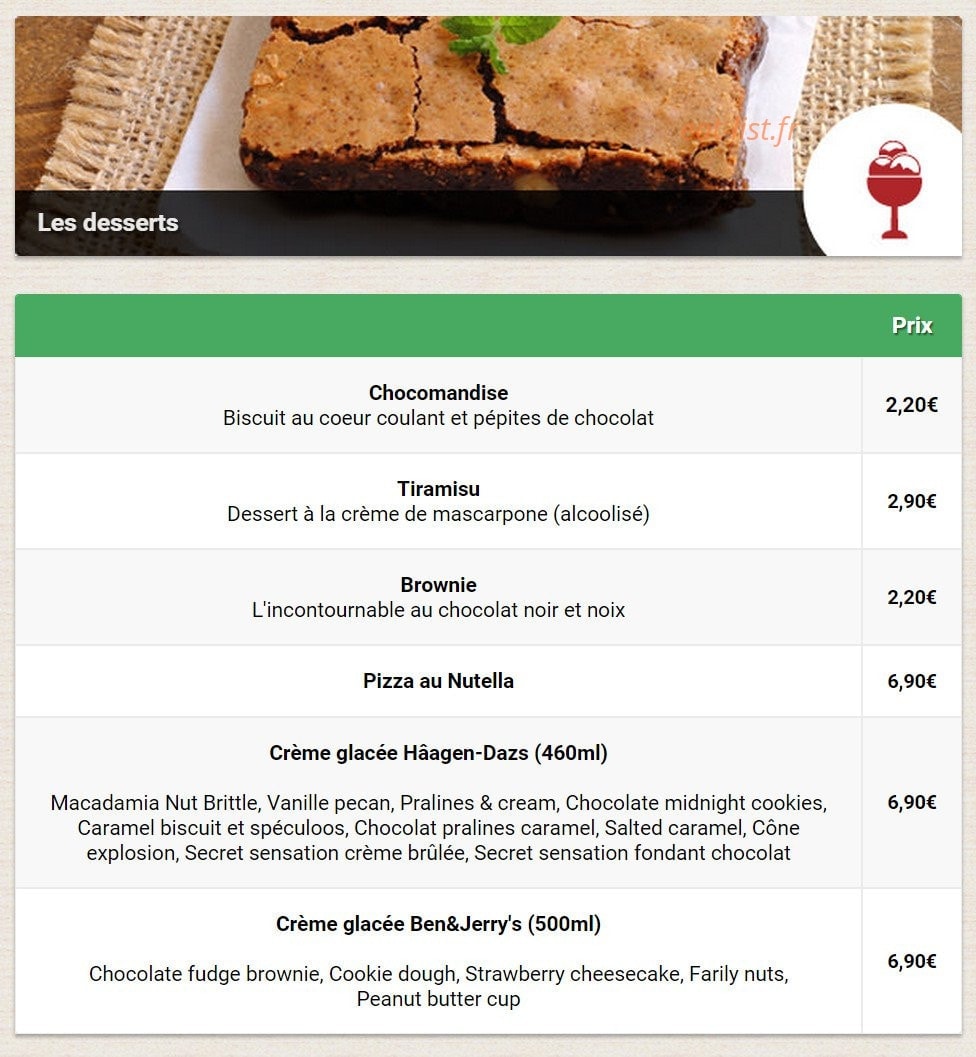 Allo-Pizza — carte page 12