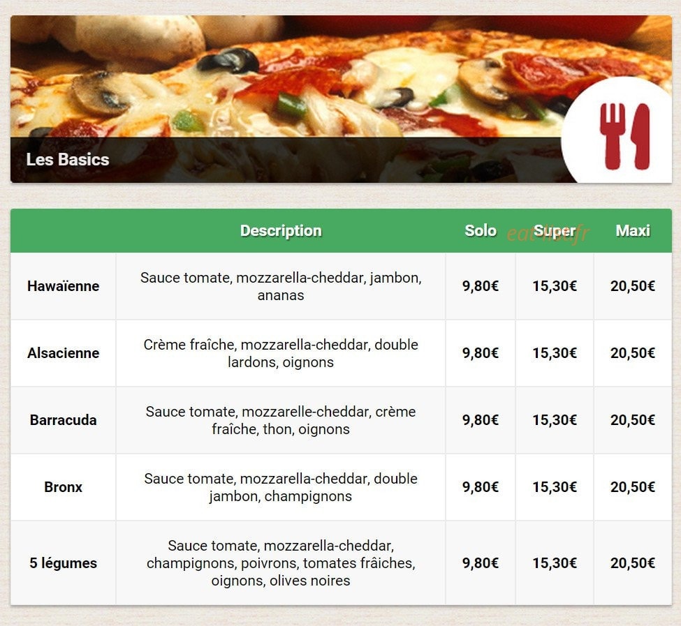 Allo-Pizza — carte page 5