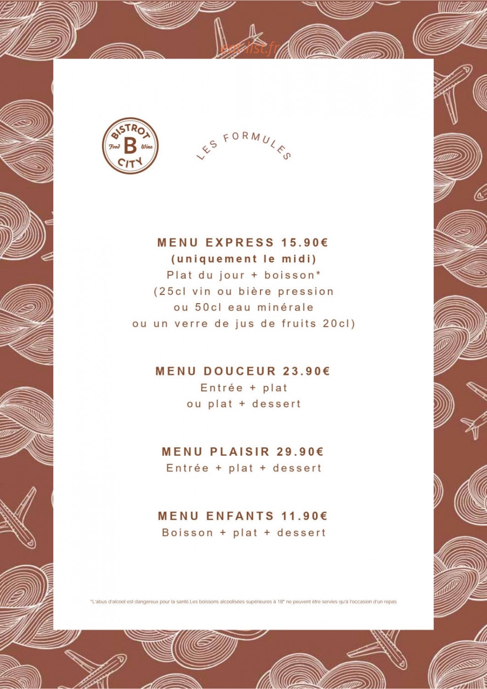 Bistrot City Le Bourget — carte page 2