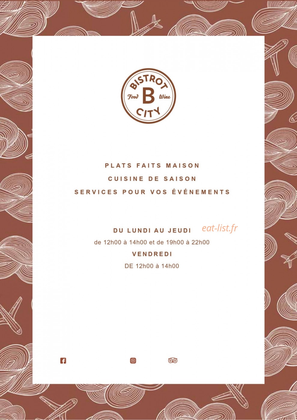 Bistrot City Le Bourget — carte page 1