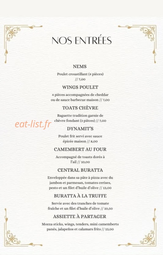 Central Coffee — carte page 1