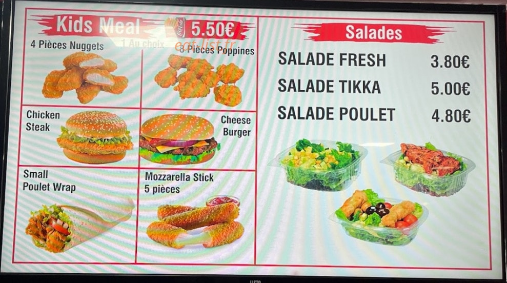 Chicken Hut — carte page 1
