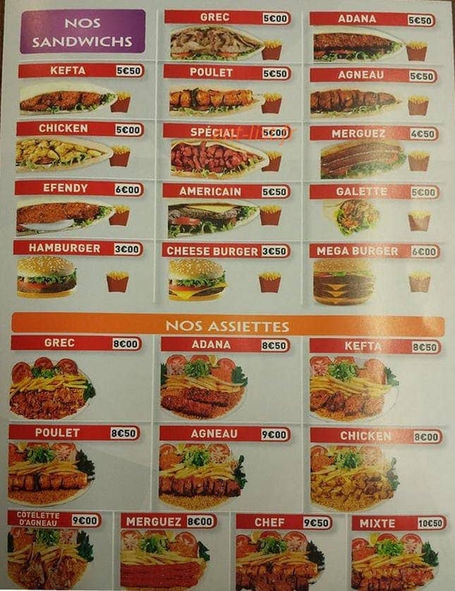 Efendy kebab — carte page 1