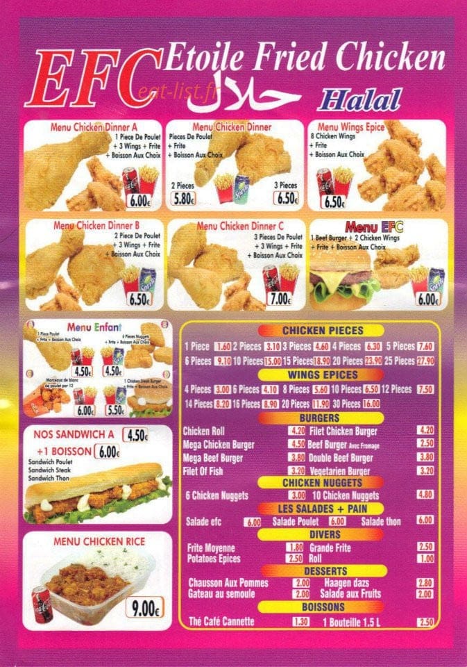 L'Etoile Fried Chicken — carte page 2