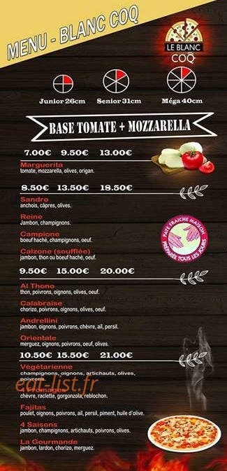 Le Blanc Coq — carte page 4