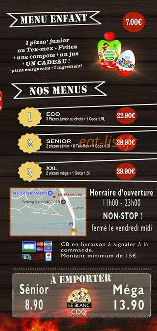 Le Blanc Coq — carte page 2