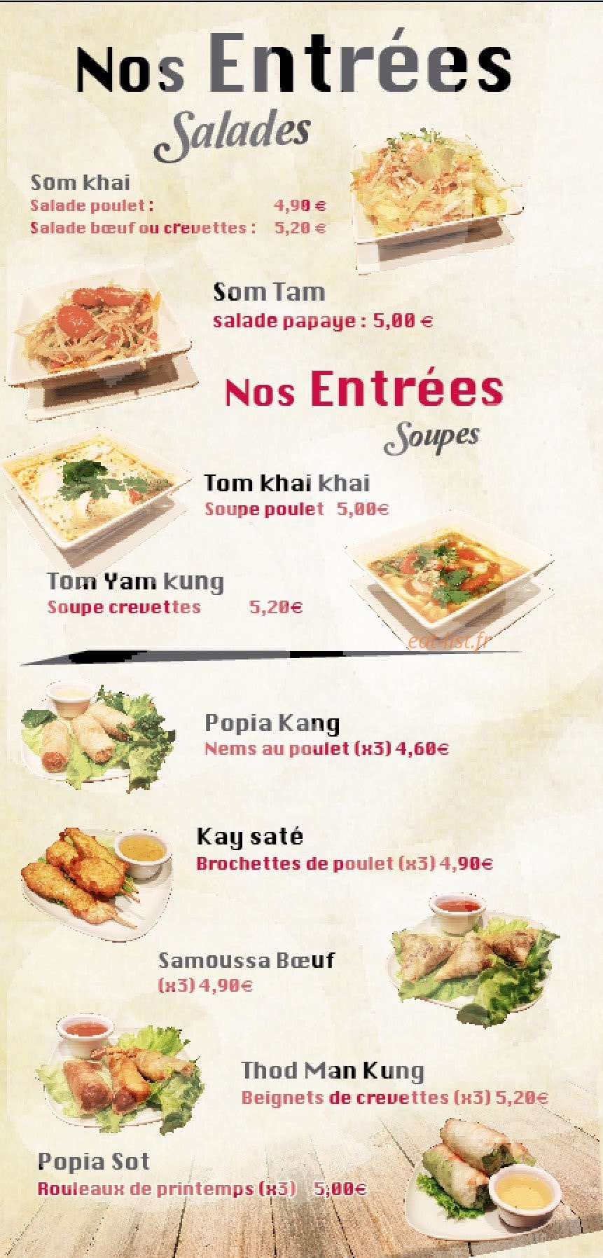 Mai Thai — carte page 2