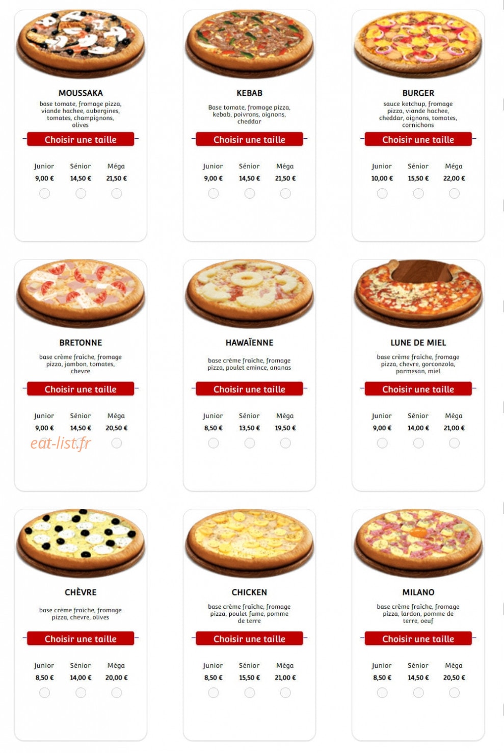 Pizza Vegas — carte page 3