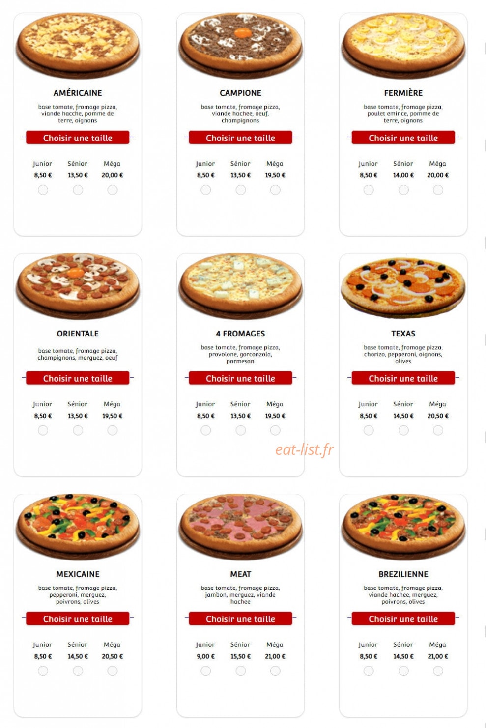Pizza Vegas — carte page 2