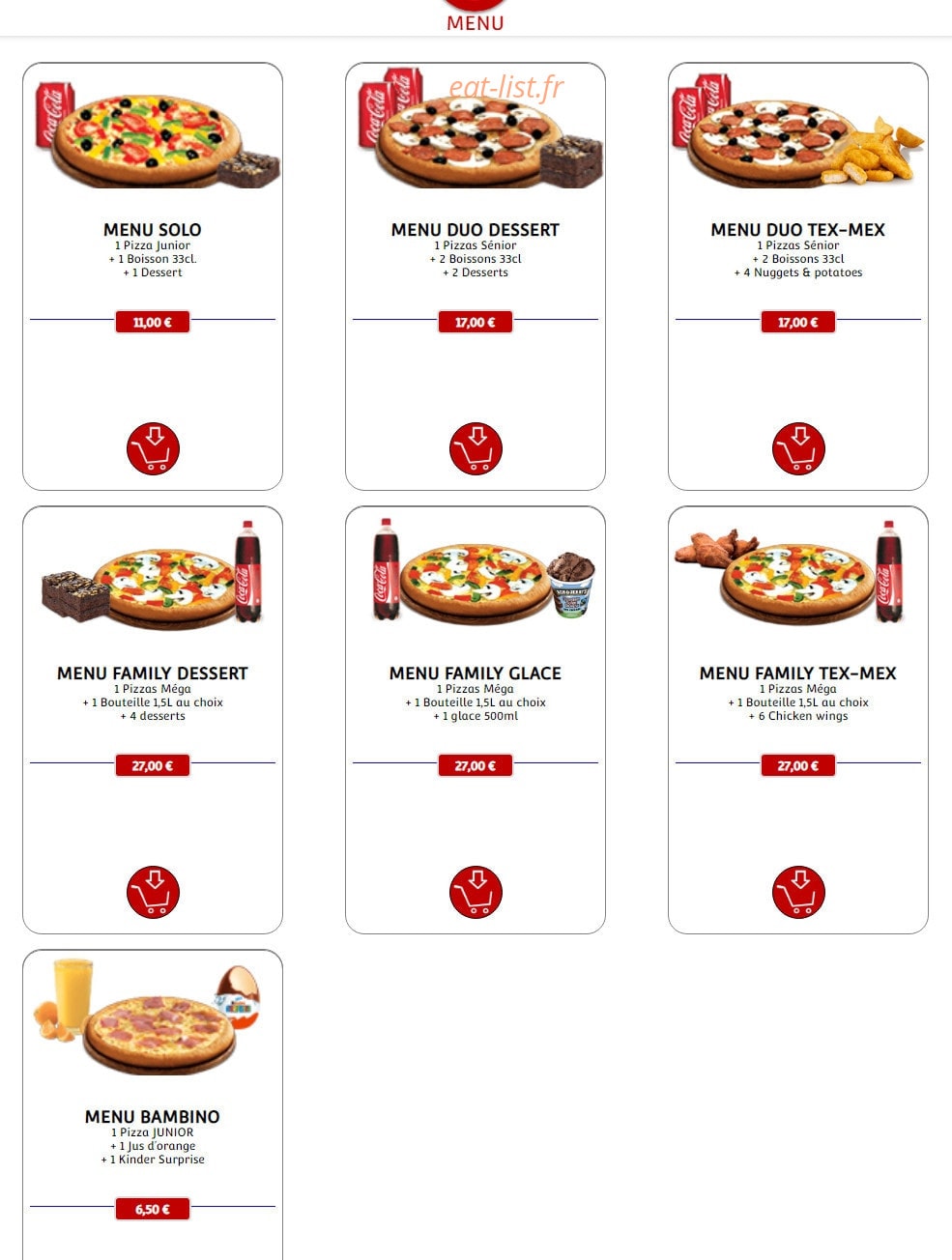 Pizza Vegas — carte page 11