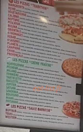 Planète Pizza — carte page 1