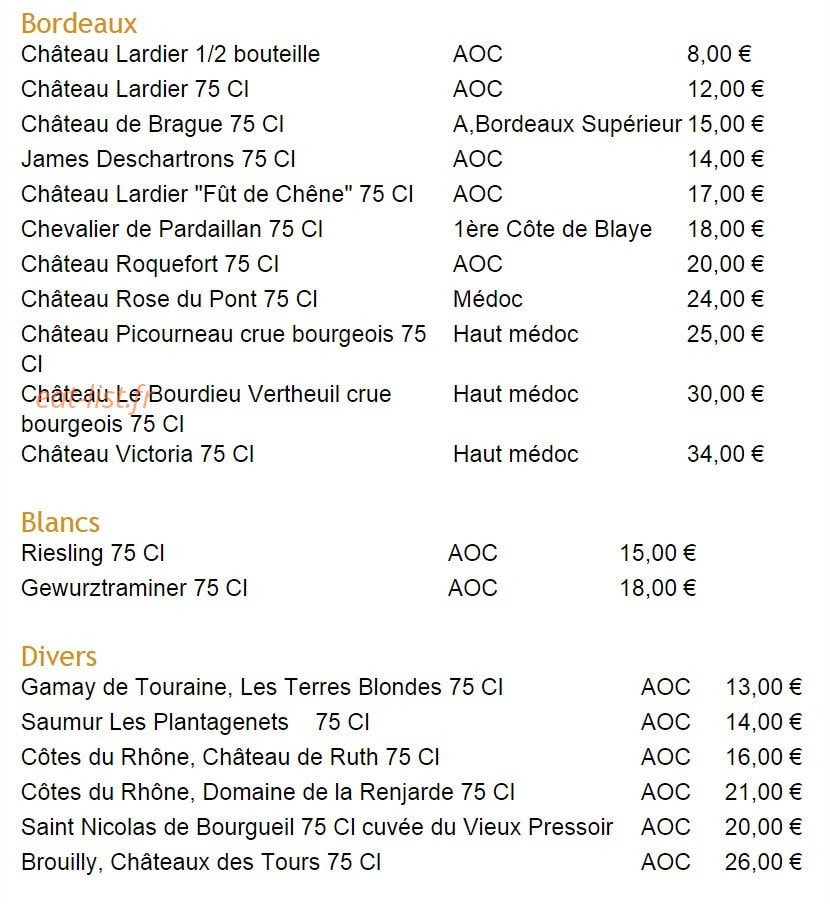 Restaurant le verdi — carte page 4
