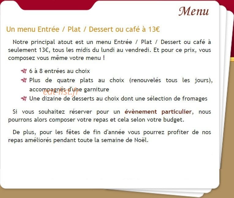 Restaurant le verdi — carte page 1