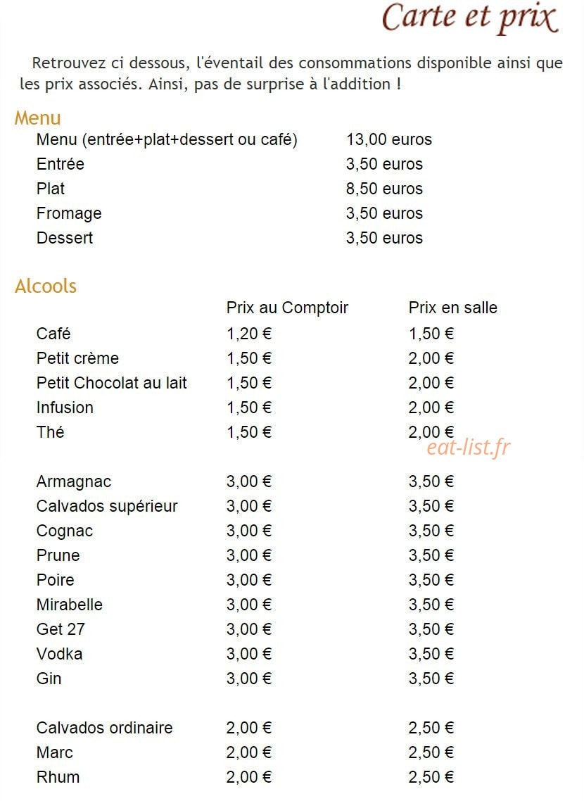 Restaurant le verdi — carte page 2