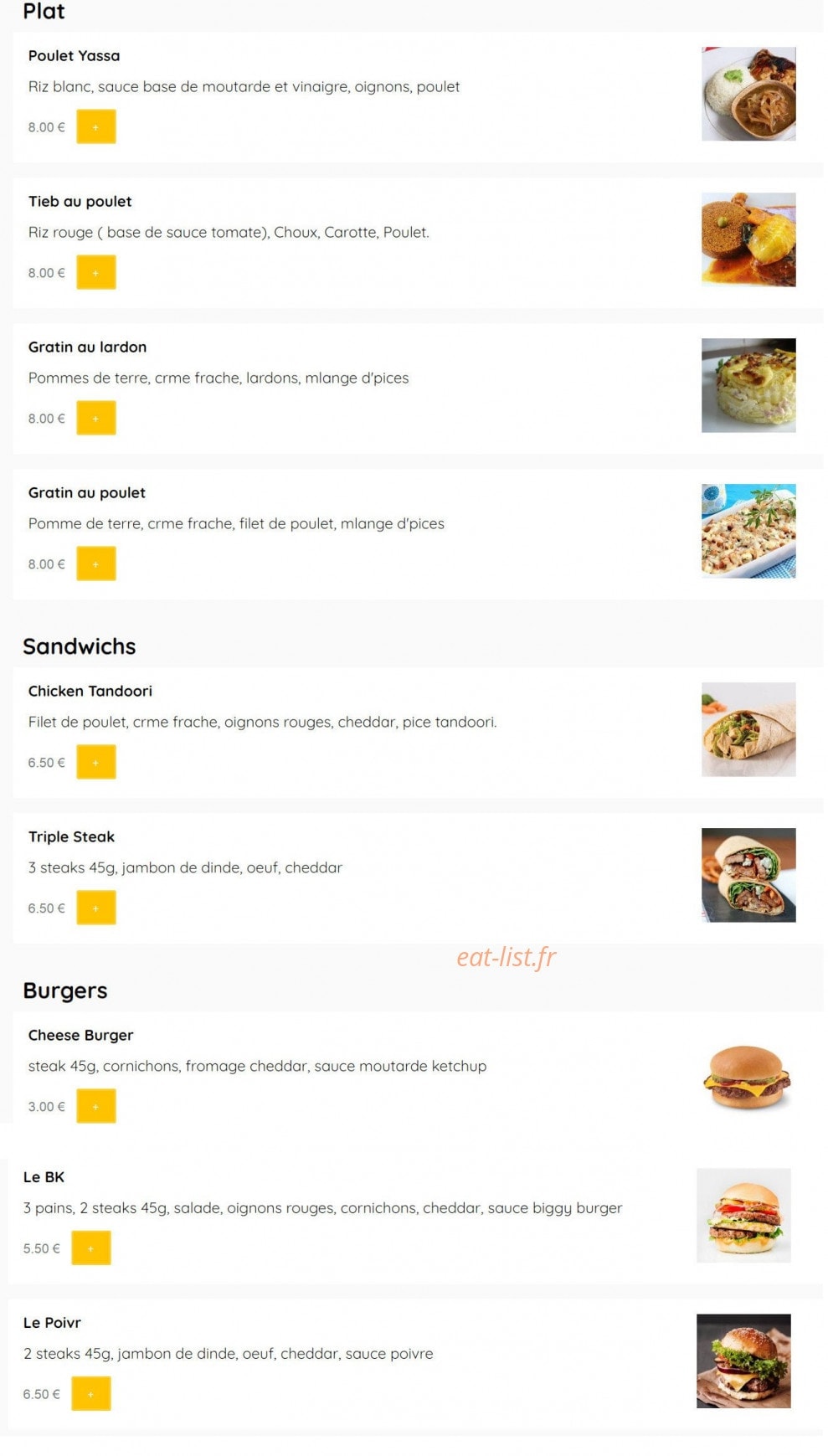Saveurs exotik — carte page 1