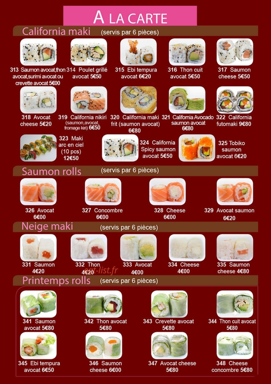 Sushi Royal — carte page 4