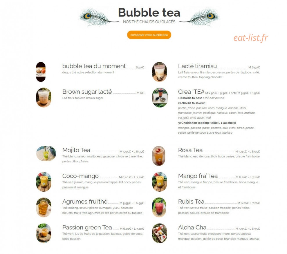 Aloha Cha — carte page 2