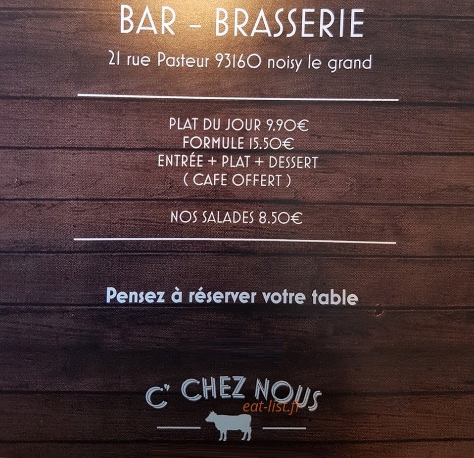 C'chez nous — carte page 1