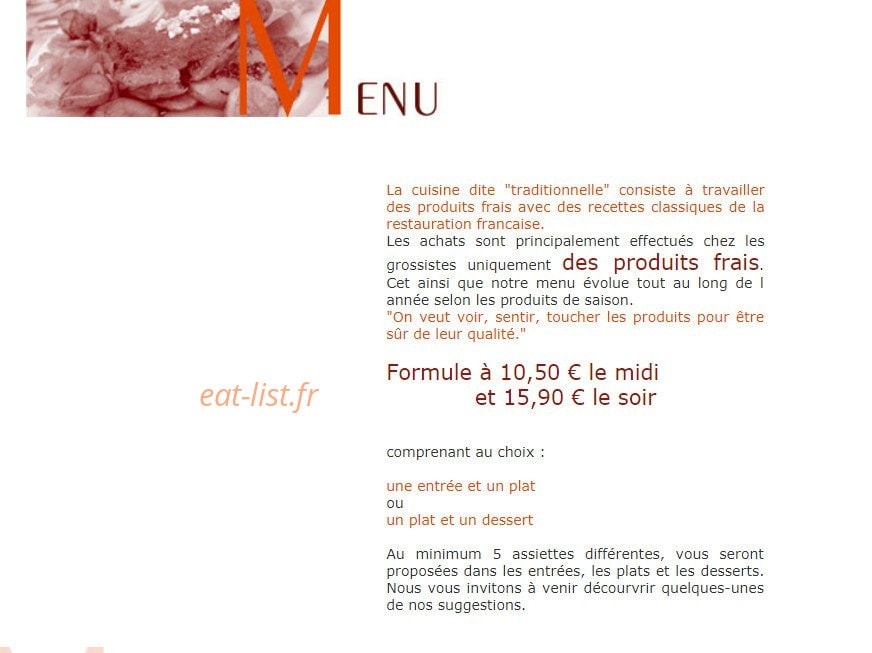 Café des arts — carte page 1