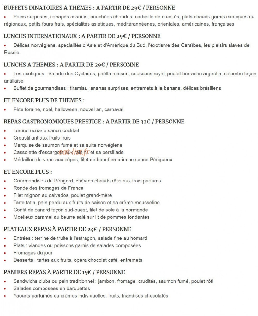 Duplessy Traiteur — carte page 2