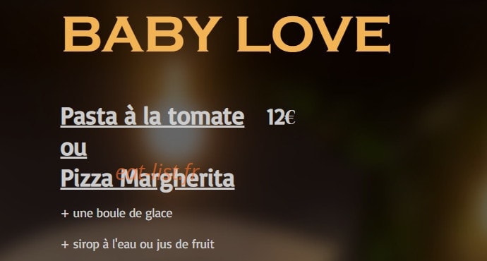 Carte et menu de Graziella à Noisy le Grand — Menu enfant
