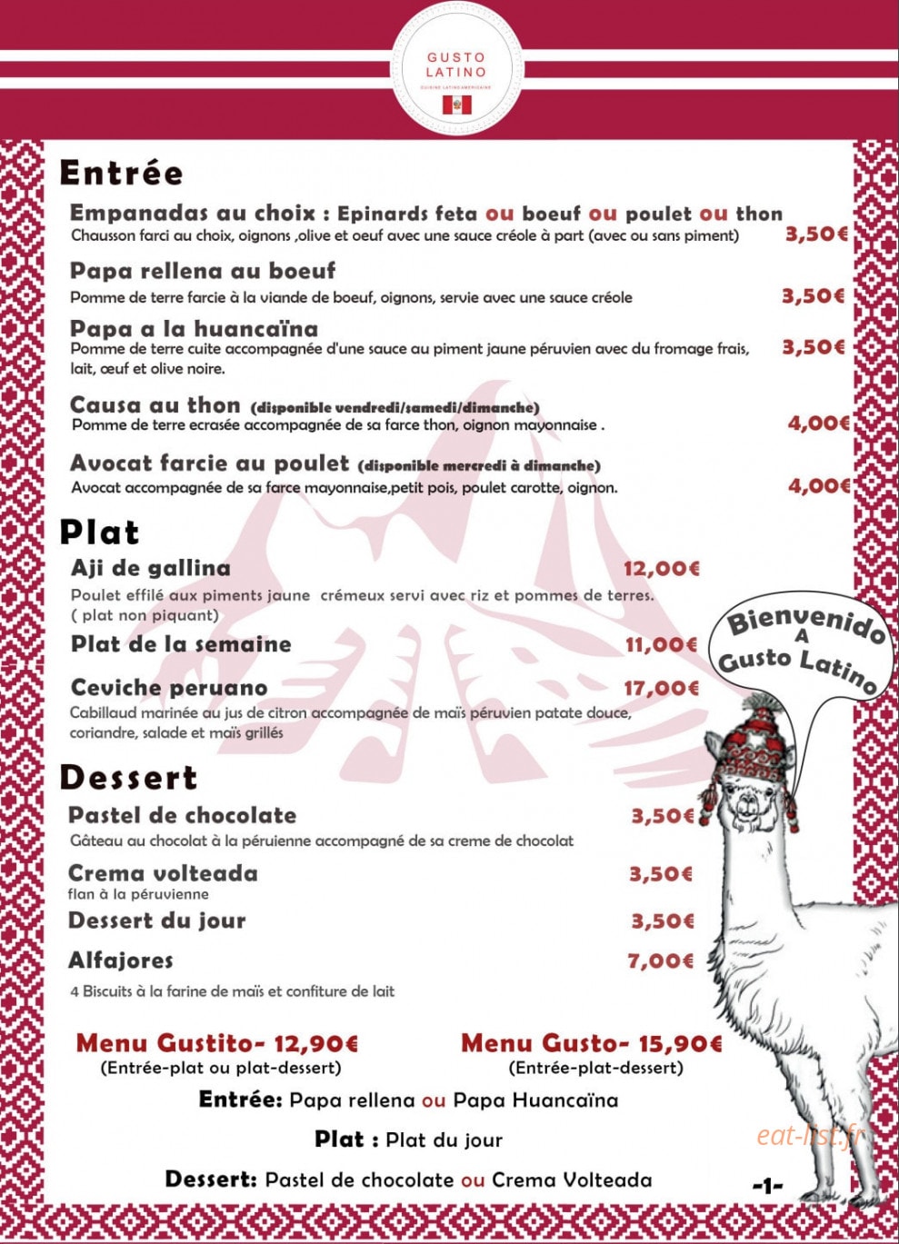 Gusto latino — carte page 1