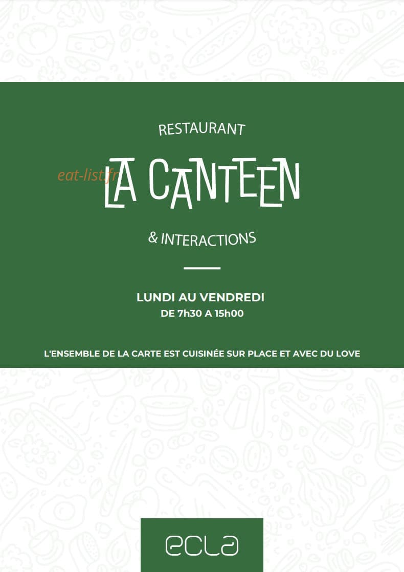 La Canteen — carte page 1