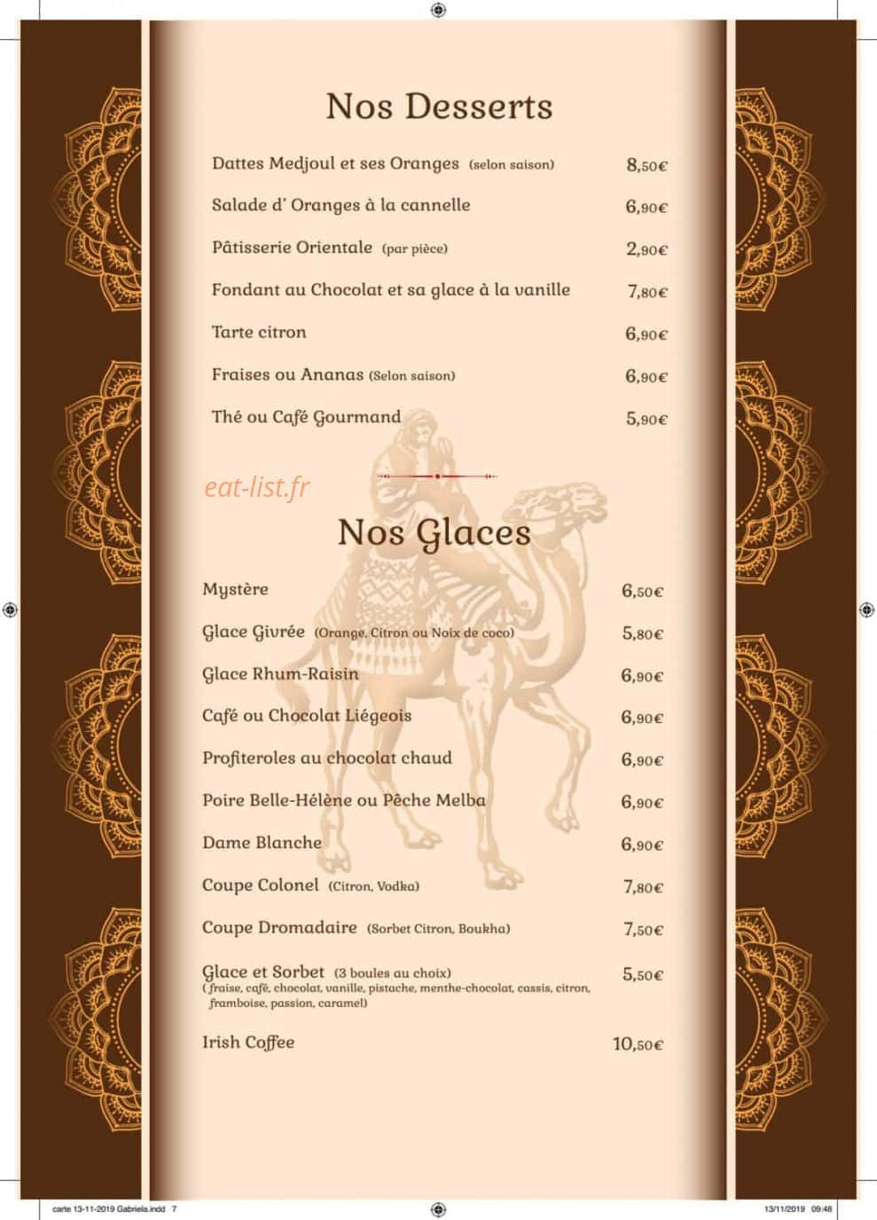 Le Dromadaire Gourmand — carte page 7