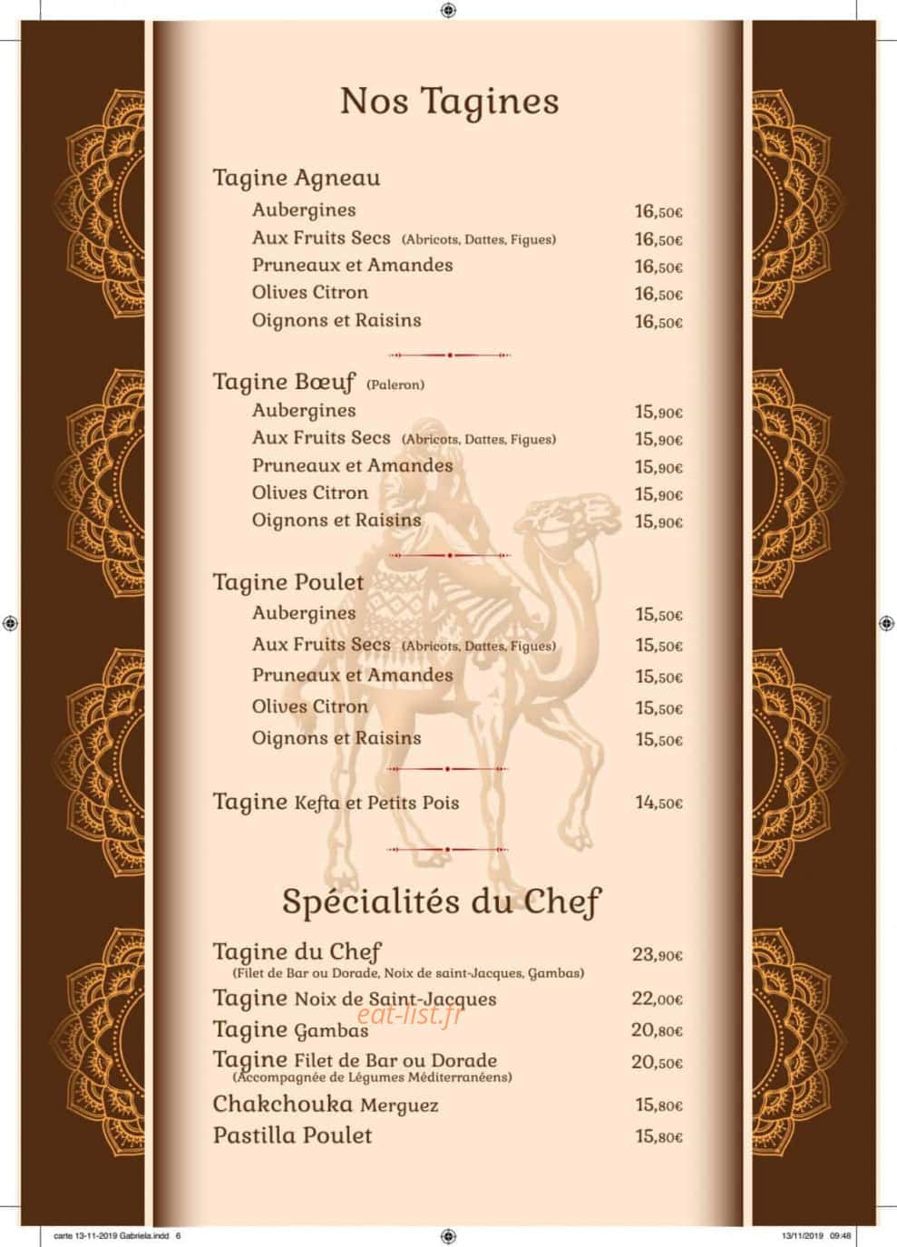 Le Dromadaire Gourmand — carte page 6