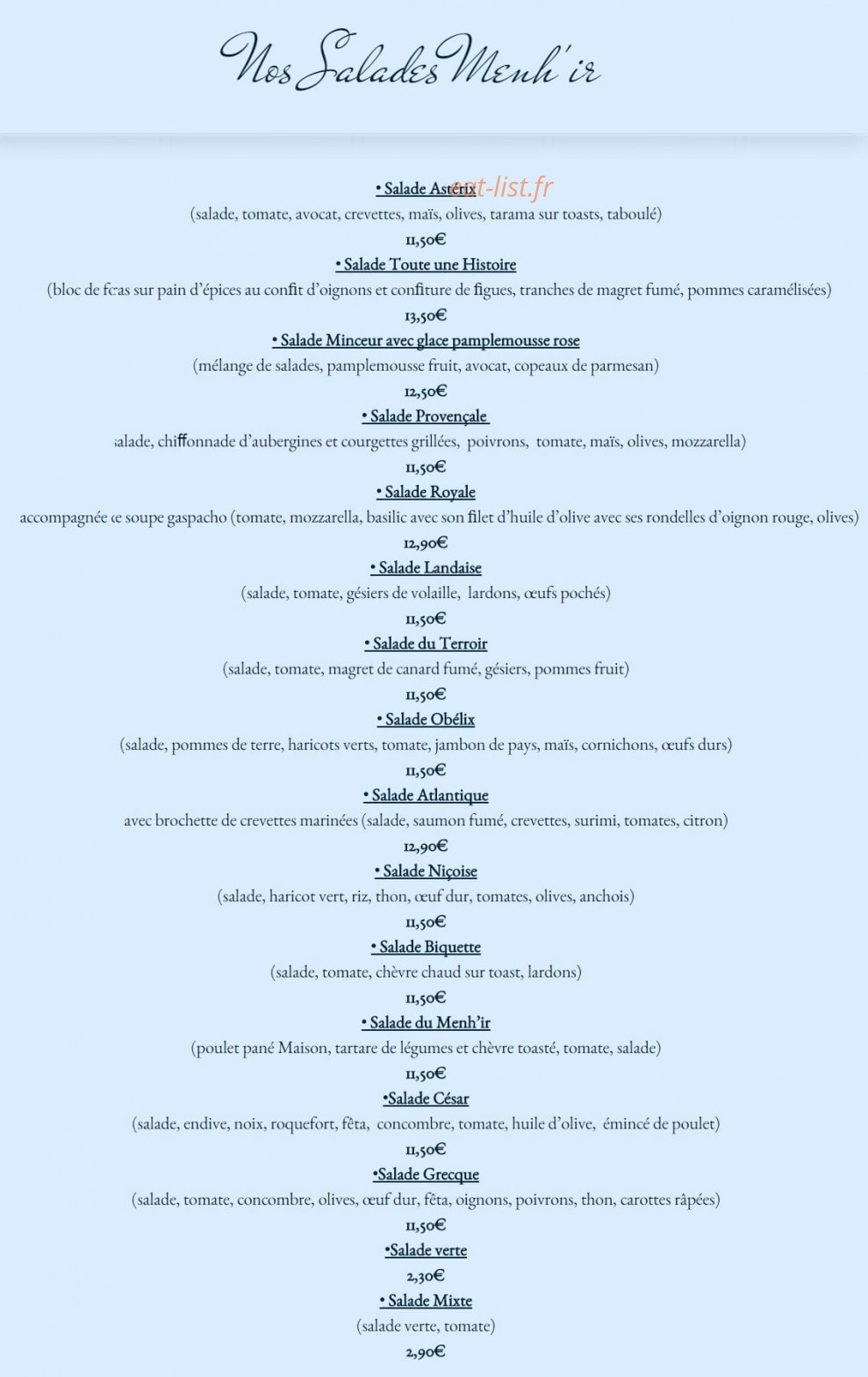 Le menhir — carte page 2