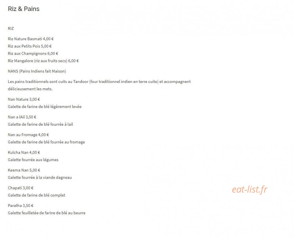 Massala Lounge — carte page 6