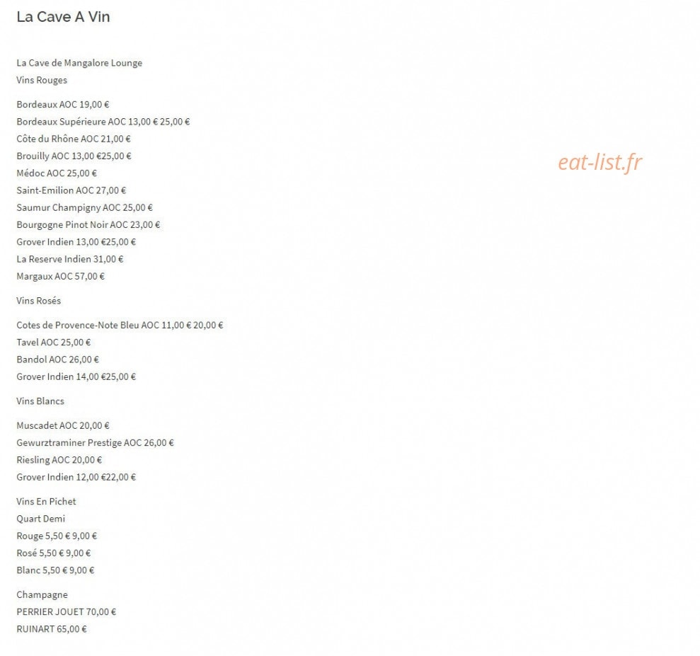 Massala Lounge — carte page 8