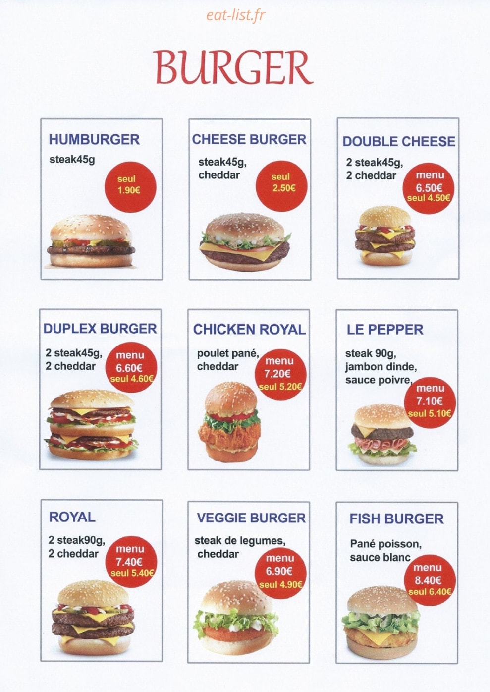 Pizz 2 Burg — carte page 4
