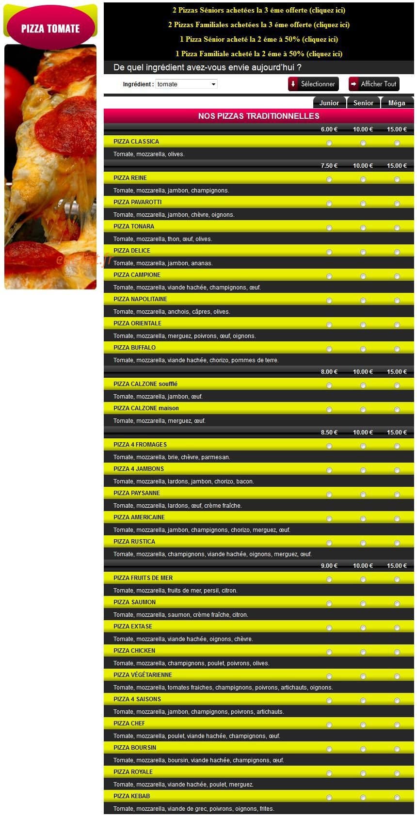 Pizza Méditerranée — carte page 3