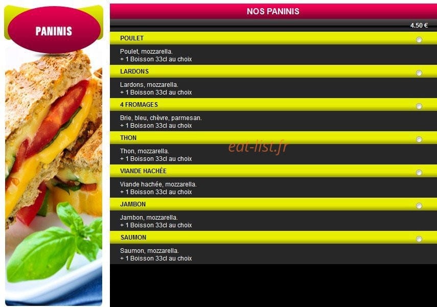 Pizza Méditerranée — carte page 7