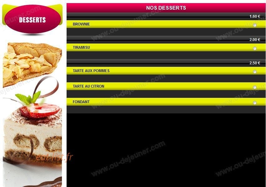 Pizza Méditerranée — carte page 11