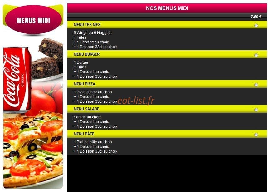 Pizza Méditerranée — carte page 2