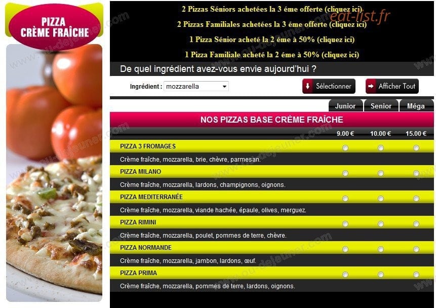 Pizza Méditerranée — carte page 4