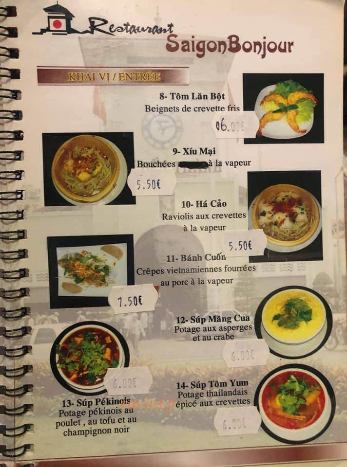Saigon Bonjour — carte page 2