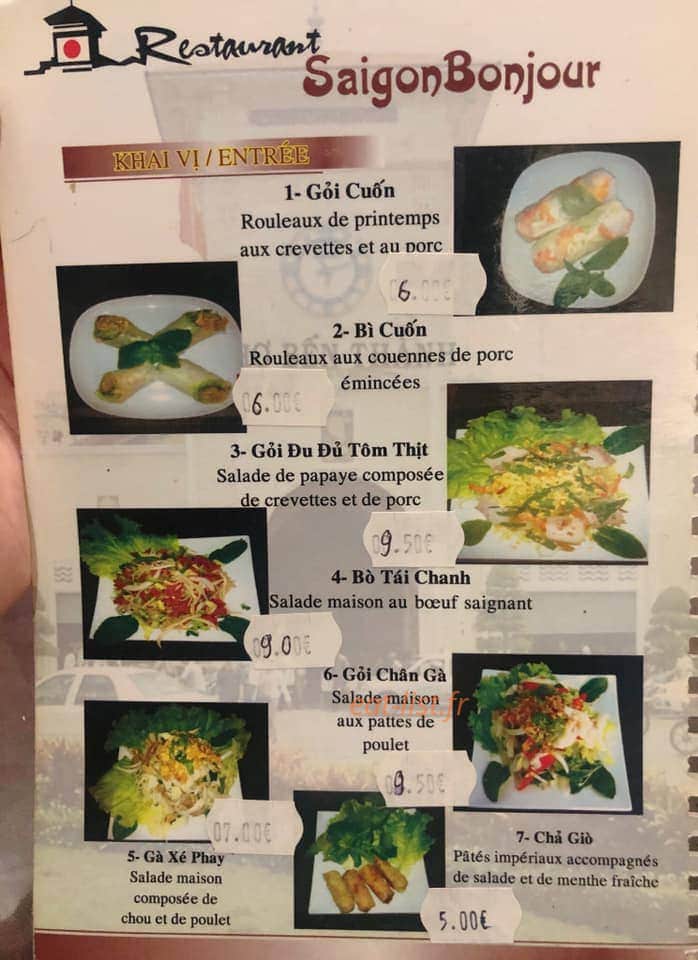 Saigon Bonjour — carte page 3