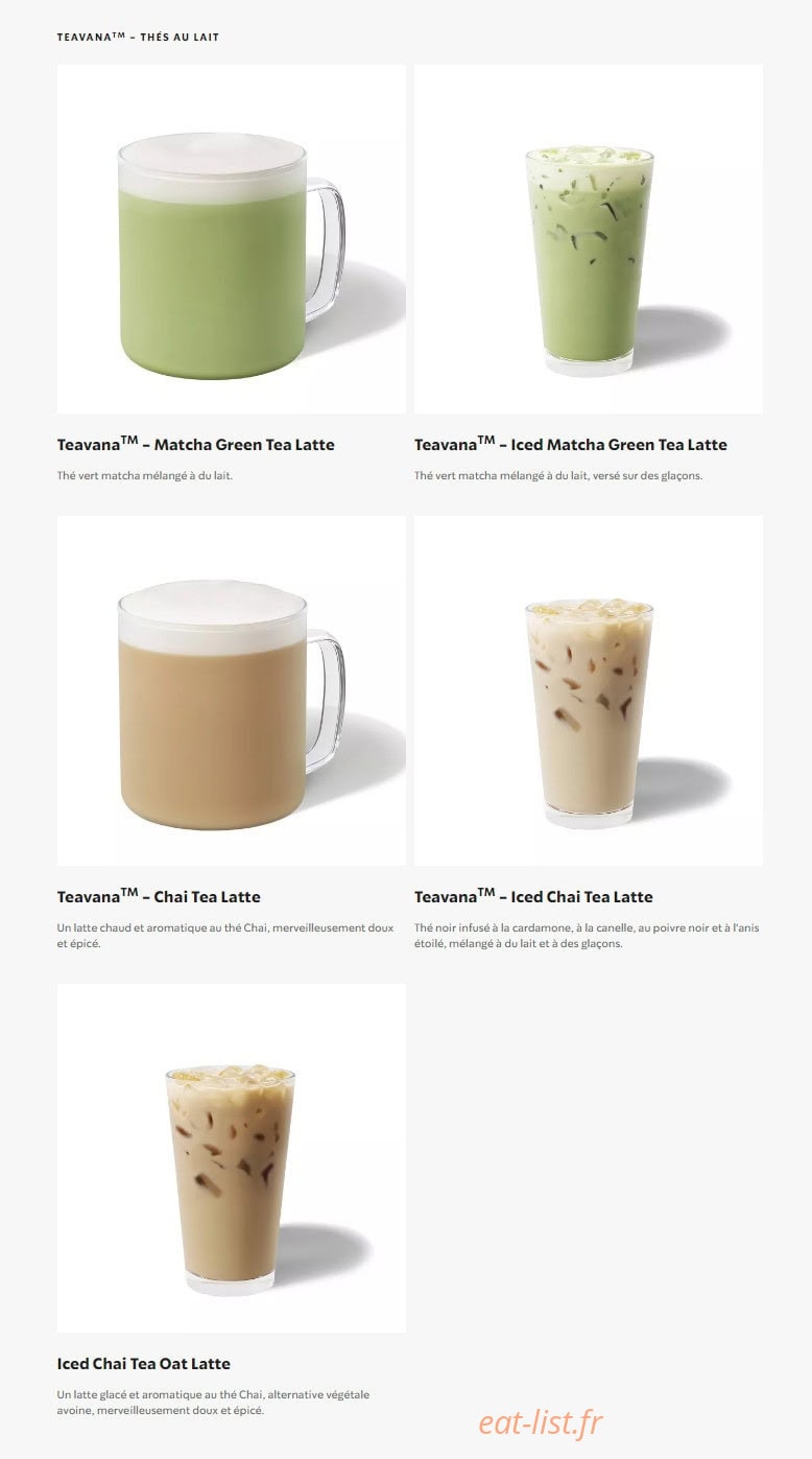 Starbucks Coffee — carte page 9
